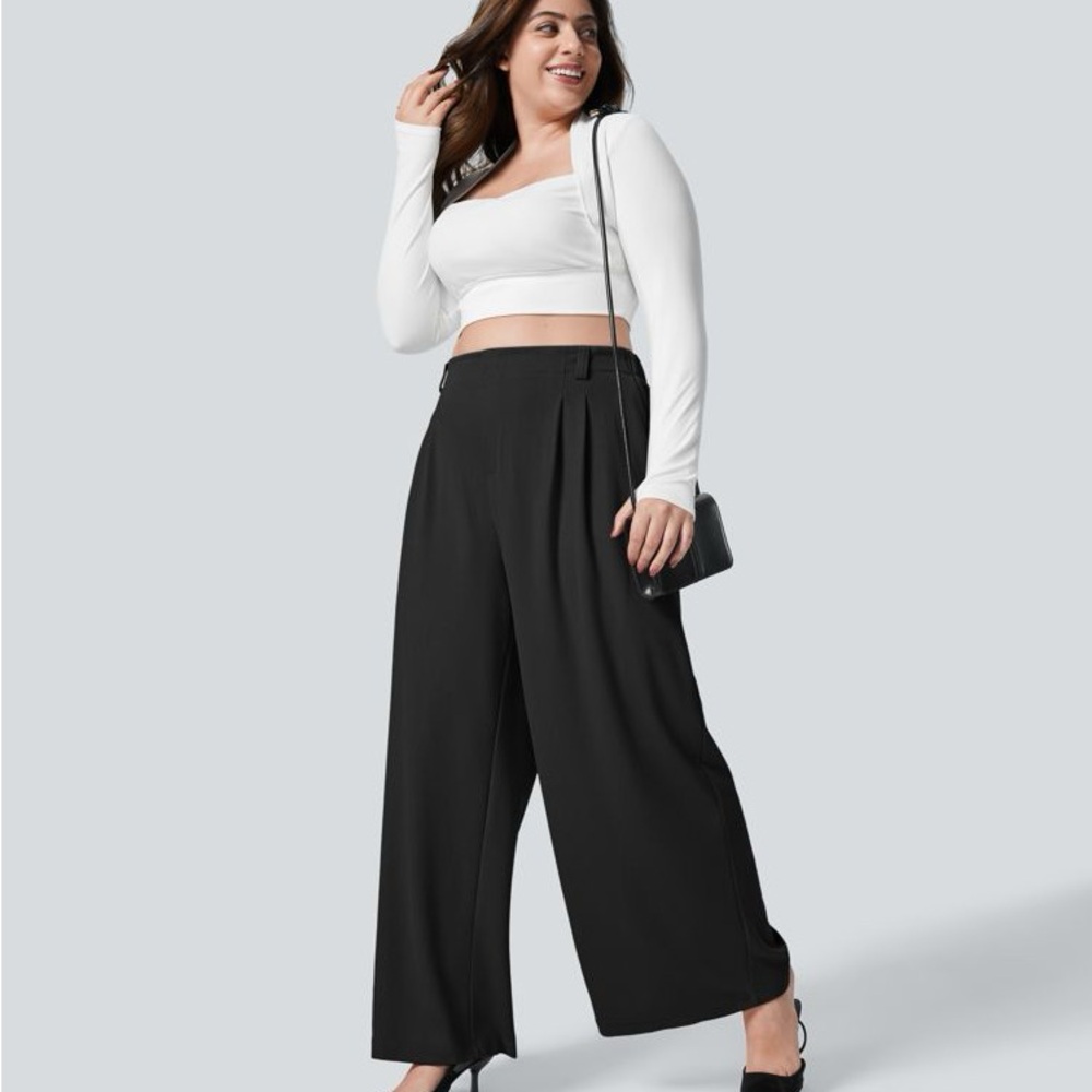 HALARA Black Wide-Leg Pants